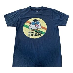 Men’s Tee‎ Luv How Many Licks? Tootsie Pop Short Sleeve Crew Neck Blue T-Shirt S